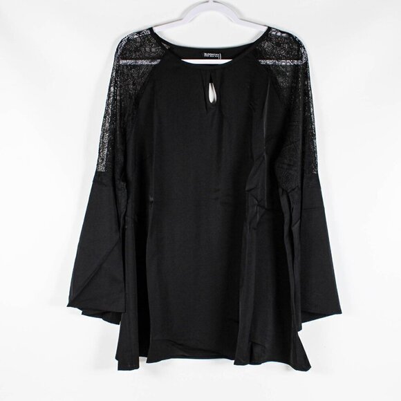 Bloomchic Halloween Crochet Lace Keyhole Bell Sleeve Blouse, NWT, 14-16 - Picture 1 of 5